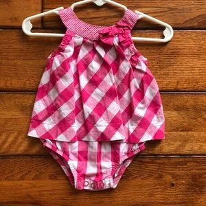 Carter’s 3 month pink gingham onesie dress